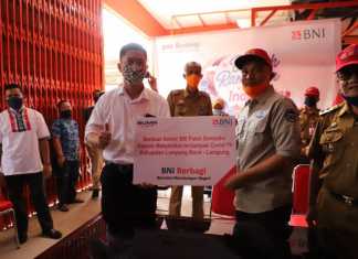 BNI Liwa Berikan Bantuan 500 Paket Sembako